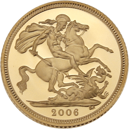 Pre-Owned 2006 UK Proof Half Sovereign Gold Coin