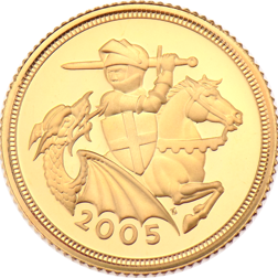 Pre-Owned 2005 UK Half Sovereign Proof Gold Coin