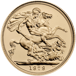 Pre-Owned 1979 UK Elizabeth II Full Sovereign Proof Design Gold Coin