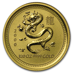 Pre-Owned 2000 Australian Lunar Dragon 1/20oz Gold Coin