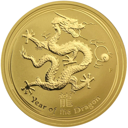 Pre-Owned 2012 Australian Lunar Dragon 1oz Gold Coin