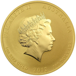 Pre-Owned 2012 Australian Lunar Dragon 1oz Gold Coin