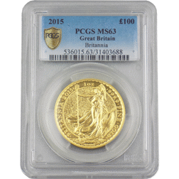 Pre-Owned 2015 UK Britannia 1oz Gold Coin PCGS Graded MS63