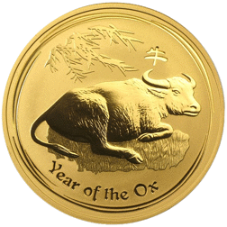 Pre-Owned 2009 Australian Lunar Ox 1oz Gold Coin