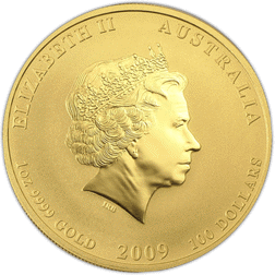 Pre-Owned 2009 Australian Lunar Ox 1oz Gold Coin
