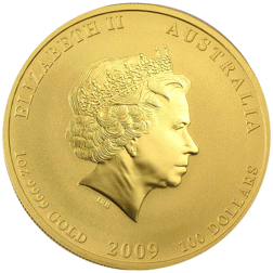 Pre-Owned 2009 Australian Lunar Ox 1oz Gold Coin