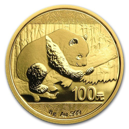 Pre-Owned 2016 Chinese Panda 8g Gold Coin