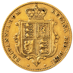 Pre-Owned 1853 London Mint Victorian 'Shield' Half Sovereign Gold Coin