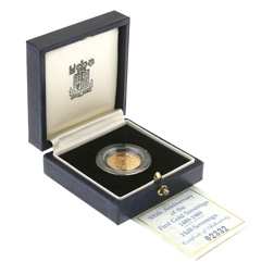 Pre-Owned 1989 UK 500th Anniversary Half Sovereign Proof Gold Coin