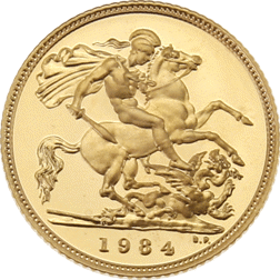 Pre-Owned 1984 UK Half Sovereign Proof Gold Coin