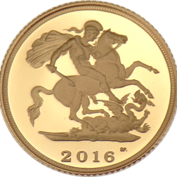 Pre-Owned 2016 UK Half Sovereign James Butler Portrait Gold Proof Coin