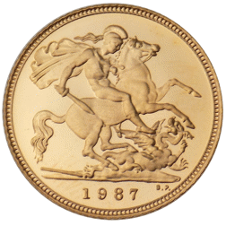 Pre-Owned 1987 UK Half Sovereign Proof Gold Coin