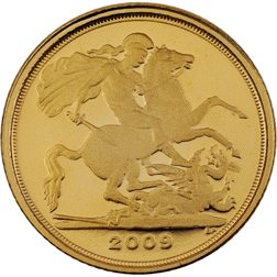 Pre-Owned 2009 UK Quarter Sovereign Proof Gold Coin