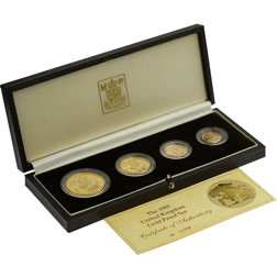 Pre-Owned 1985 UK Sovereign Proof Gold 4-Coin Set