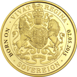 Pre-Owned 2015 UK Royal Coat of Arms Full Sovereign Gold Coin