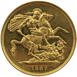 Pre-Owned 1887 UK Victoria Jubilee Head Double Sovereign Gold Coin