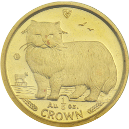 Pre-Owned 1989 Isle of Man 1/5 Ounce Cat Gold Coin