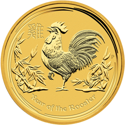 Pre-Owned 2017 Australian Lunar Rooster 1/2oz Gold Coin