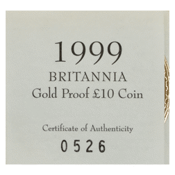 Pre-Owned 1999 UK Britannia 1/10oz Proof Gold Coin