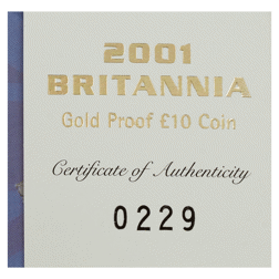 Pre-Owned 2001 UK Britannia 1/10oz Proof Gold Coin