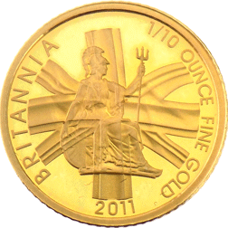 Pre-Owned 2011 UK Britannia 1/10oz Proof Gold Coin