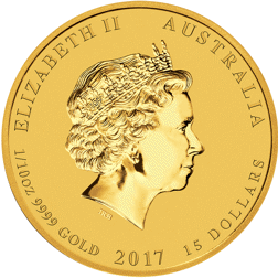 Pre-Owned 2017 Australian Lunar Rooster 1/10oz Gold Coin