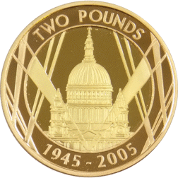 Pre-Owned 2005 UK Double Sovereign Proof Design Gold Coin