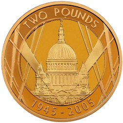 Pre-Owned 2005 UK Double Sovereign Proof Design Gold Coin