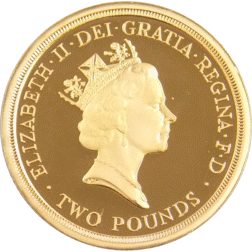 Pre-Owned 1995 UK Proof Design Dove Double Sovereign Gold Coin