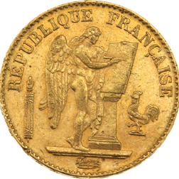 Pre-Owned 1895 French 20 Franc Lucky Angel Gold Coin