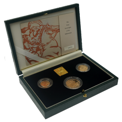 Pre-Owned 2000 UK Proof Sovereign 3 Gold Coin Set