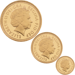 Pre-Owned 2000 UK Proof Sovereign 3 Gold Coin Set