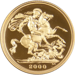 Pre-Owned 2000 UK Full Sovereign Proof Design Gold Coin