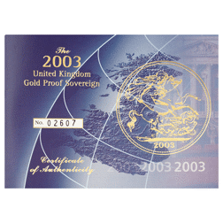 Pre-Owned 2003 UK Full Sovereign Proof Gold Coin