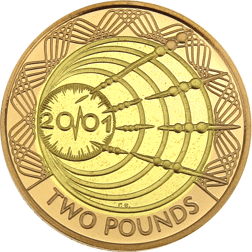 Pre-Owned 2001 UK Marconi Double Sovereign Proof Gold Coin