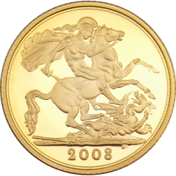 Pre-Owned 2008 UK Half Sovereign Proof Gold Coin