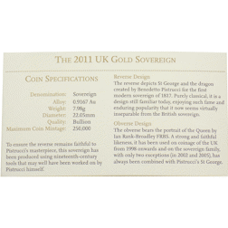 Pre-Owned 2011 UK Full Sovereign Gold Coin - Boxed