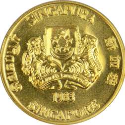Pre-Owned 1983 Singapore 10 Dollars 1oz Gold Coin