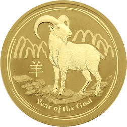 Pre-Owned 2015 Australian Lunar Goat 1oz Gold Coin