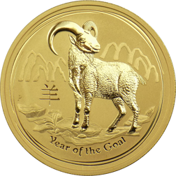 Pre-Owned 2015 Australian Lunar Goat 1oz Gold Coin