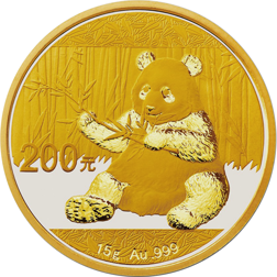 Pre-Owned 2017 Chinese Panda 15g Gold Coin