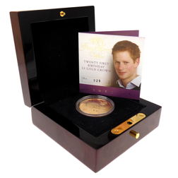 Pre-Owned 2005 HRH Prince Henry of Wales 21st Birthday £5 Gold Proof Coin