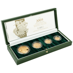 Pre-Owned 2005 UK Sovereign Proof Gold 4-Coin Collection