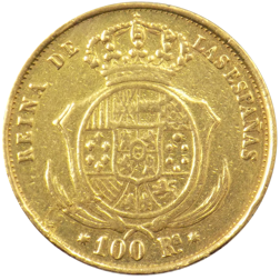 Pre-Owned Spanish 100 Reales Gold Coin - Mixed Dates