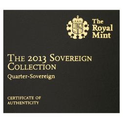 Pre-Owned 2013 UK Quarter Sovereign Gold Coin - Boxed