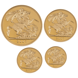 Pre-Owned 2007 UK Sovereign Proof Gold 4-Coin Collection