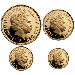 Pre-Owned 2007 UK Sovereign Proof Gold 4-Coin Collection