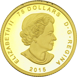 Pre-Owned 2015 Canadian Maple Allied Gold 1/4oz Proof Design Gold Coin