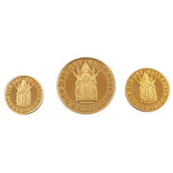 1989 UK 500th Anniversary Proof Half, Full, & Double Sovereign Gold 3-Coin Set