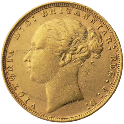 UK Full Gold Sovereign Victoria Young Head 1871-1887